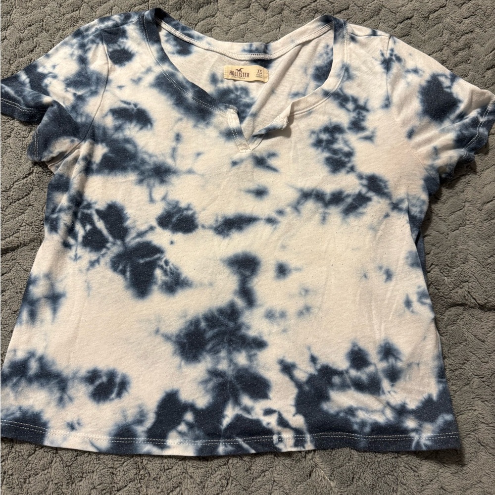 Hollister Crop Top Blue/Wht Joggers New Sz XS